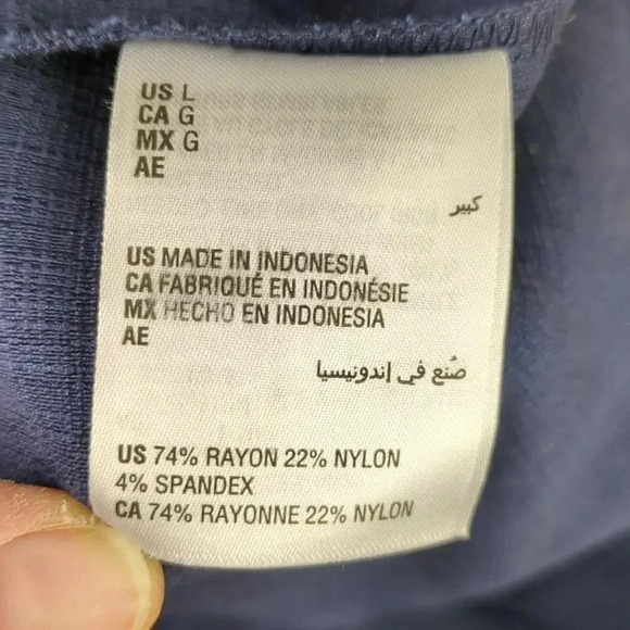 JM Collections Blue Rayon Blend Dress Pants With Gold Roses - Picture 11 of 13